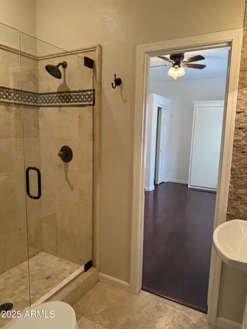 a bathroom with a shower