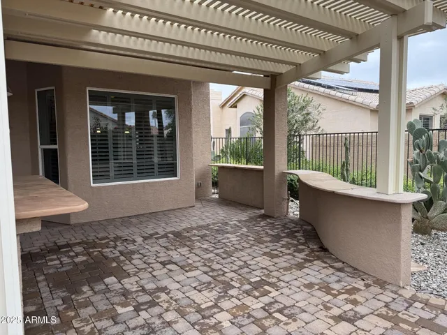 a living room with a large window
