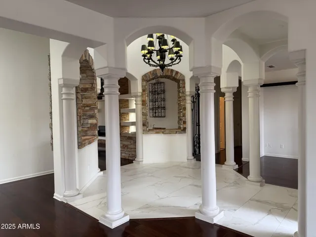 a view of a hallway with entryway