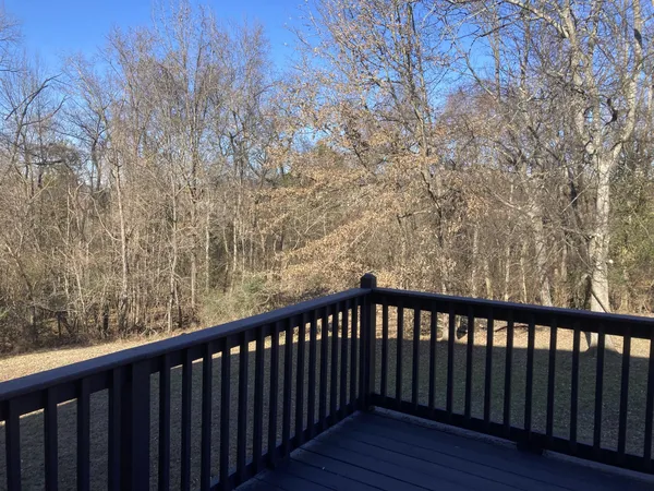 a view of wooden balcony