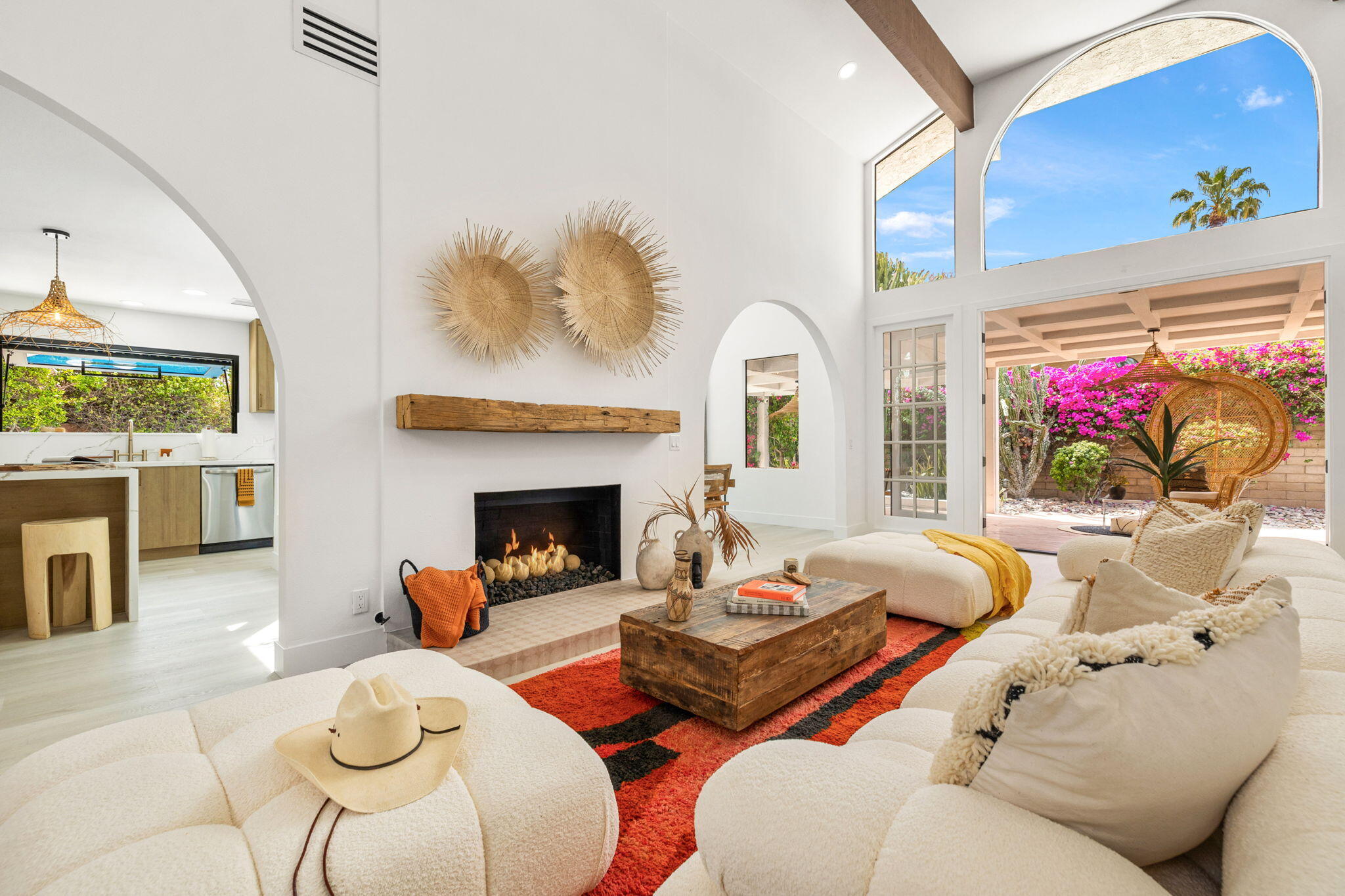 34 Lincoln Place Rancho Mirage, CA 92270 - Photo 4 of 52 a living room with furniture and a fireplace