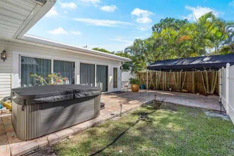 a view of a house with a patio