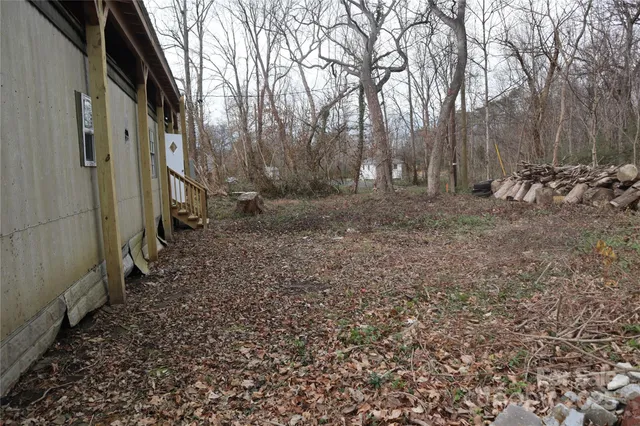 a backyard of a house with lots of green space