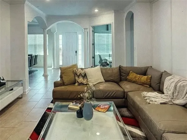 a living room with furniture