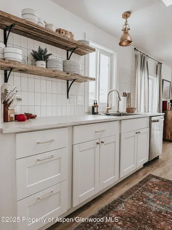 a kitchen with lots of counter top space