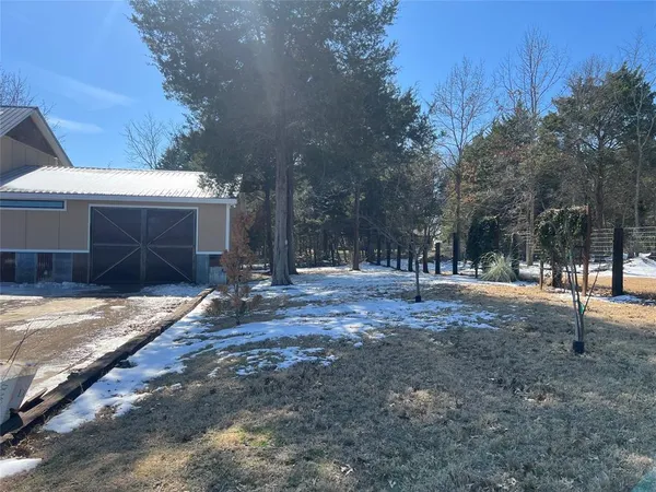 a view of road and trees