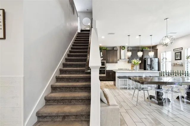 a view of a center island of a kitchen