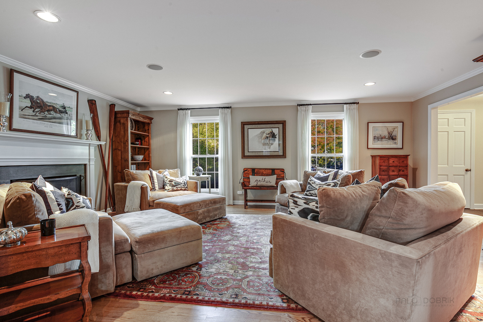 1267 West Deerpath Road Lake Forest, IL 60045 - Photo 15 of 47 a living room with furniture and a fireplace