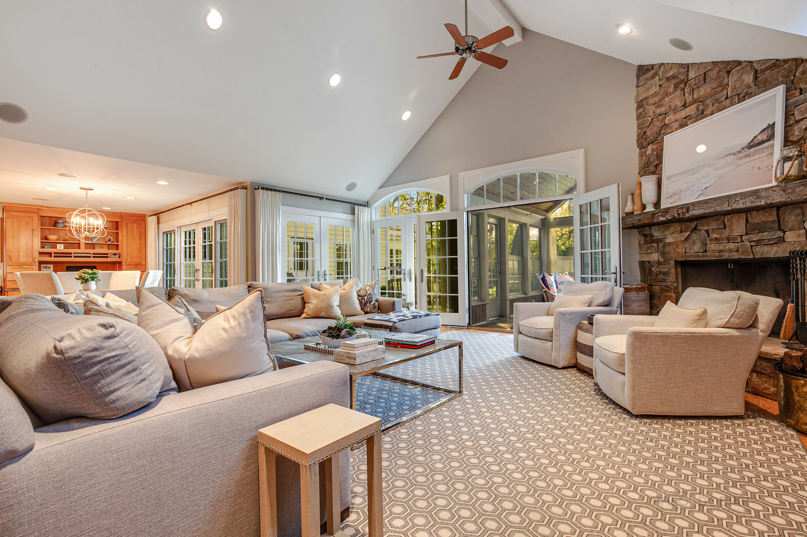 1267 West Deerpath Road Lake Forest, IL 60045 - Photo 5 of 47 a living room with fireplace furniture and a large window