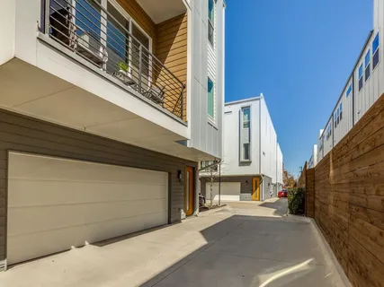 a view of a street with building