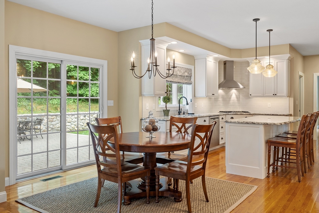 3 Coderre Way Andover, MA 01810 - Photo 11 of 42 a view of a dining room and livingroom with furniture wooden floor a chandelier