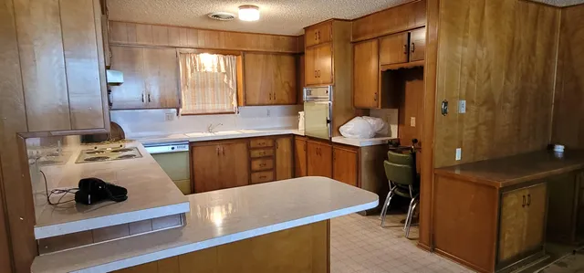 a view of wooden door