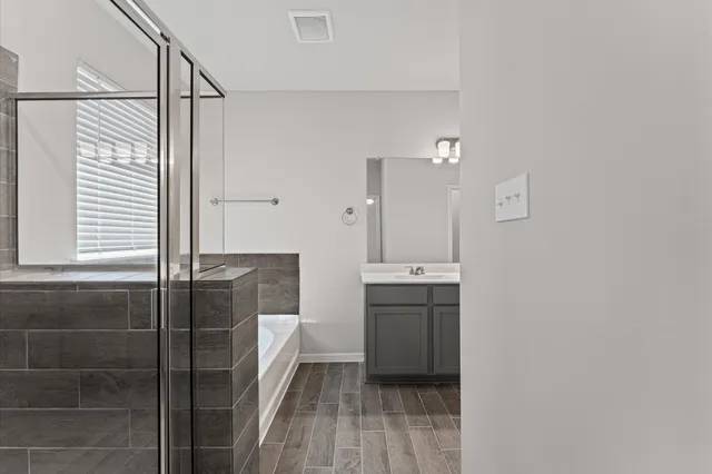 a bathroom with a shower