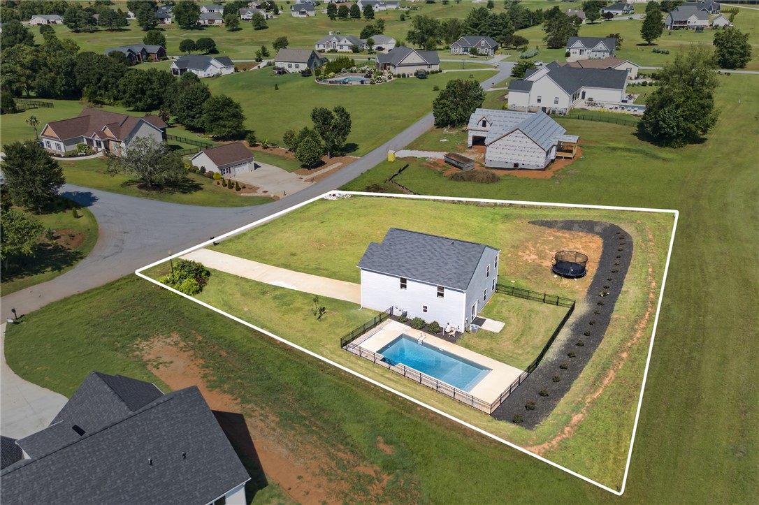 2007 Aberdeen Lane Walhalla, SC 29691 - Photo 38 of 41 An aerial perspective reveals a private pool, fenced yard, and a long driveway leading to this charming residence.