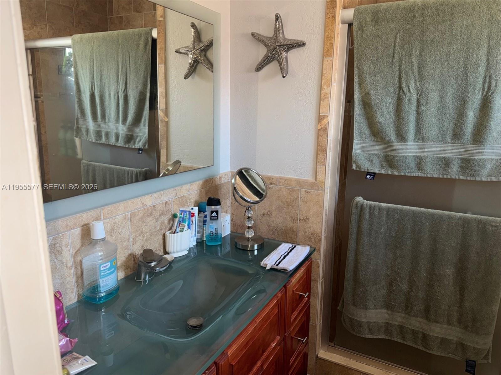 3375 West 76th Street, Unit 223 Hialeah, FL 33018 - Photo 17 of 26 a bathroom with a sink a mirror and shower