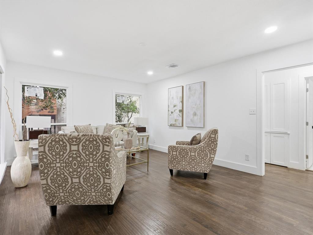6624 Reeves Street Richland Hills, TX 76118 - Photo 7 of 27 a living room with furniture and wooden floor