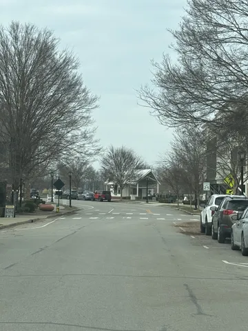a view of road and trees