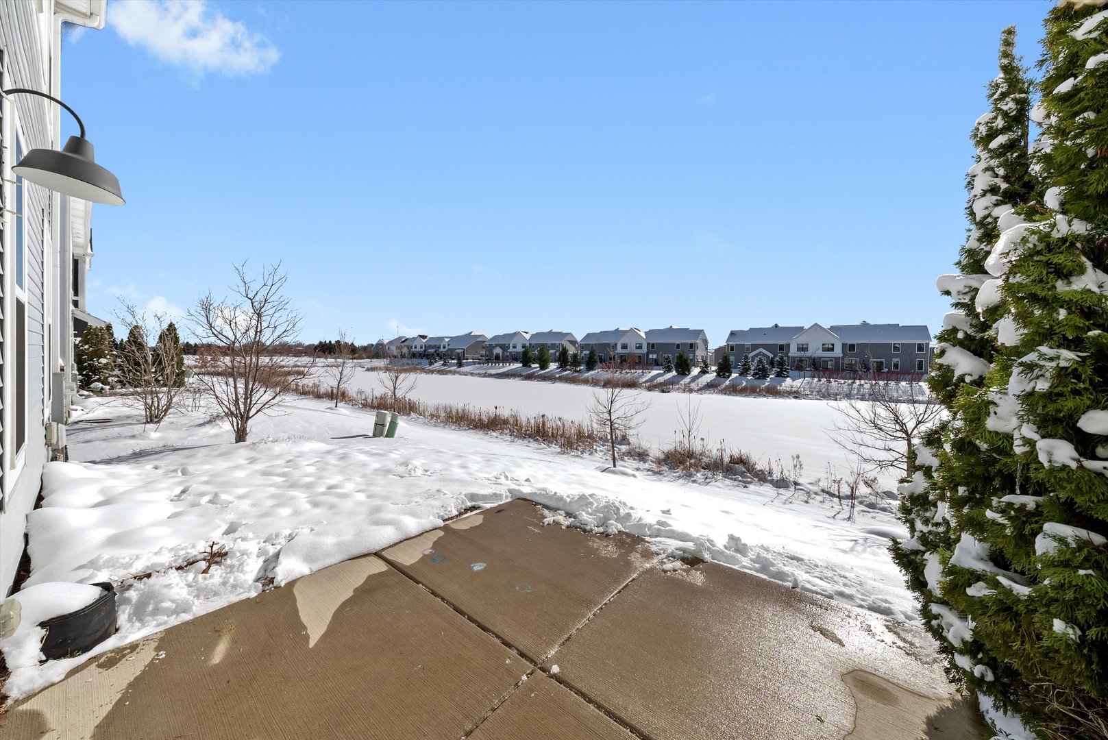 4177 Irving Road Aurora, IL 60504 - Photo 35 of 39 a view of a dry yard with trees and buildings in the background