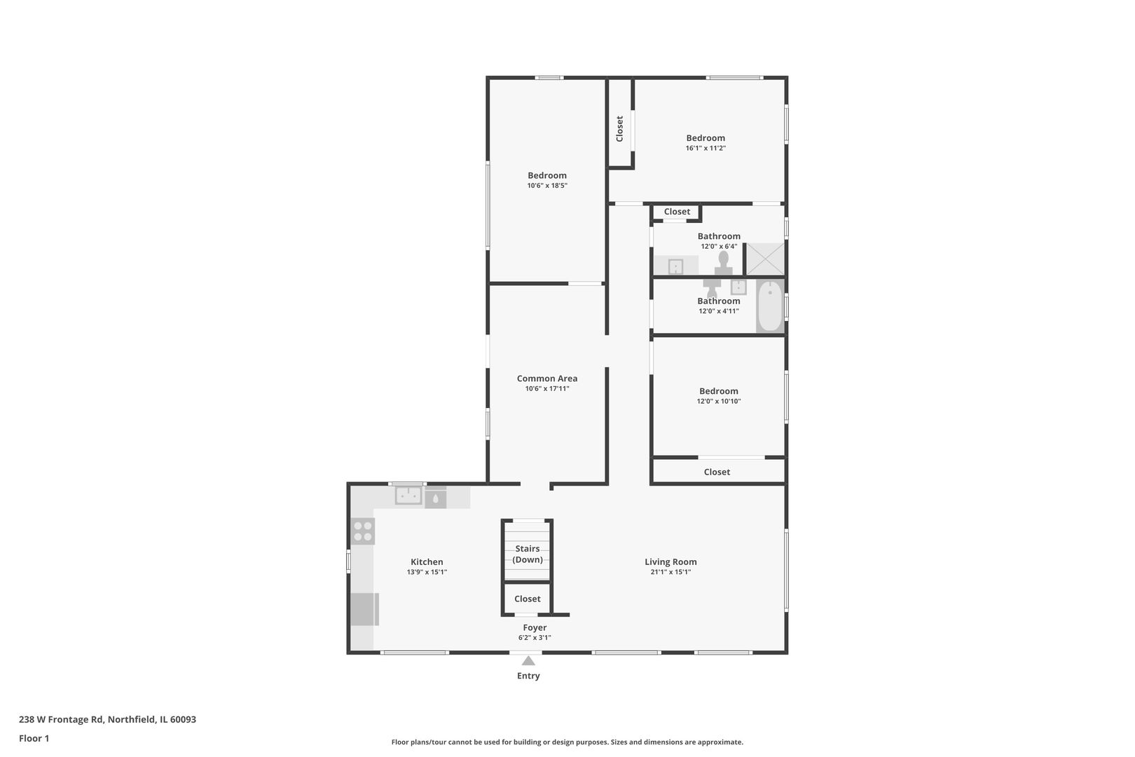 238 West Frontage Road Northfield, IL 60093 - Photo 15 of 16 a black and white photo of a room