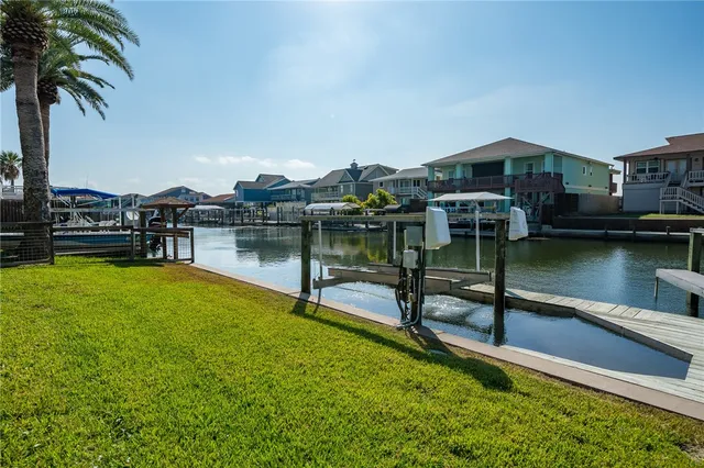 a view of a lake with a terrace