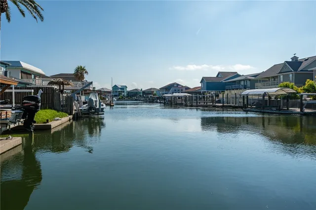 a view of a lake with houses