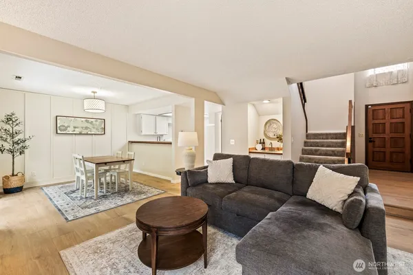 a living room with furniture and a couch