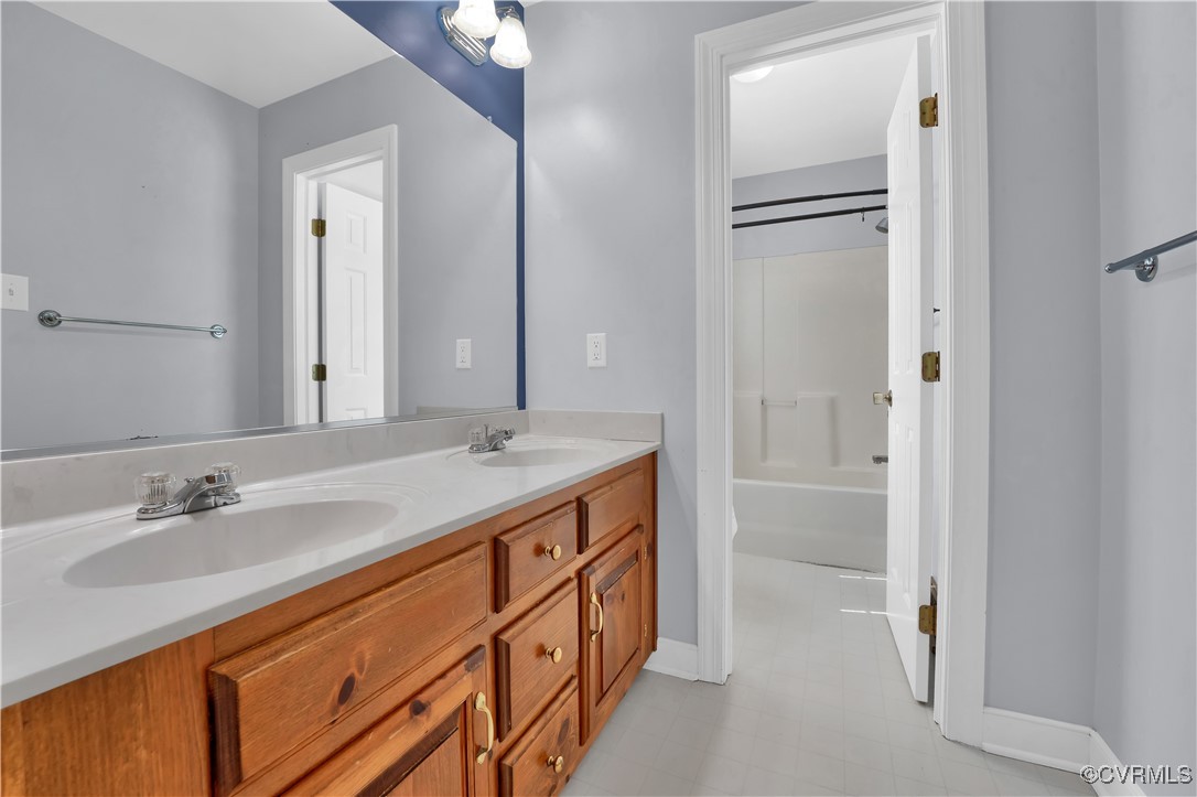 5285 Sandy Valley Road Mechanicsville, VA 23111 - Photo 25 of 37 a bathroom with a double vanity sink and mirror