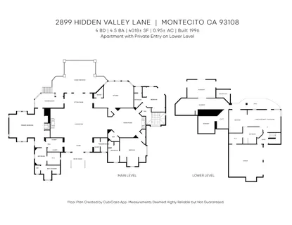 $3,995,000 | 2899 Hidden Valley Lane, Montecito, CA 93108