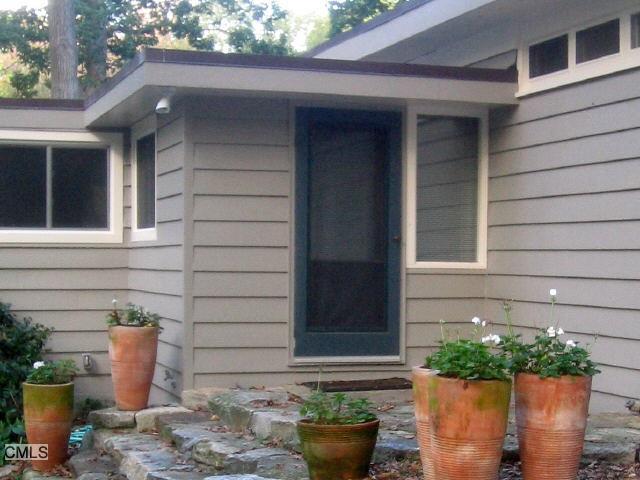 a outdoor space with a potted plant