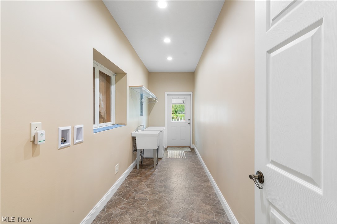 22840 Buck Road Alliance, OH 44601 - Photo 12 of 36 Hall featuring stone floors and recessed lighting