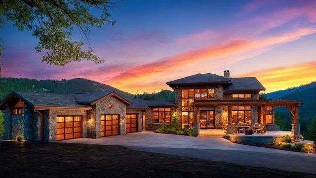 a front view of a house with sitting area