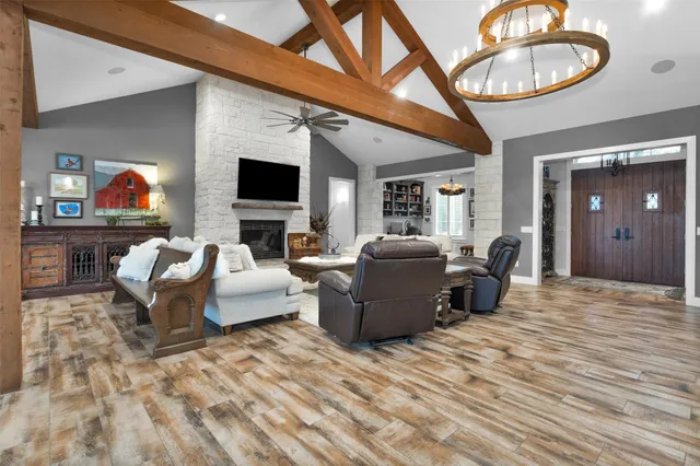 a kitchen with lots of counter top space