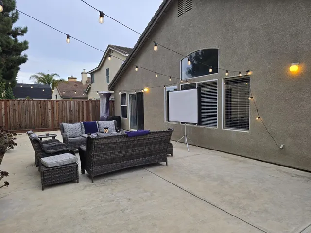a outdoor living space with furniture