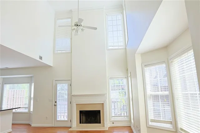 a view of a livingroom with a fireplace