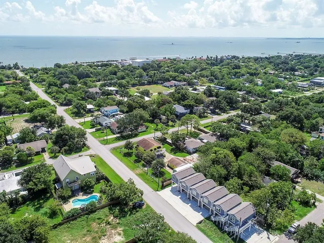 an aerial view of multiple house