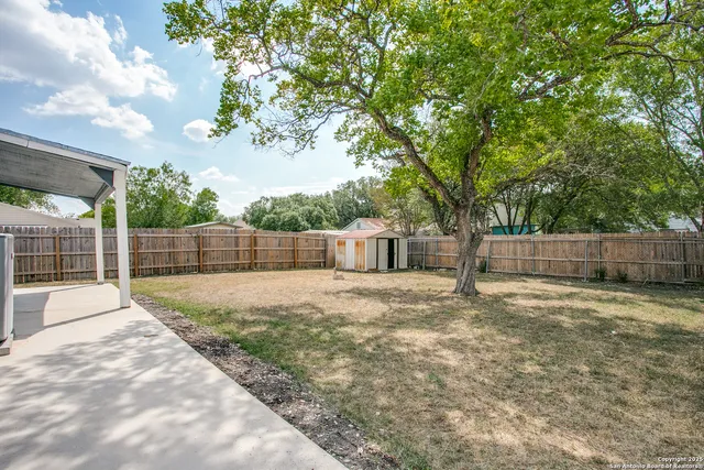 a view of a backyard