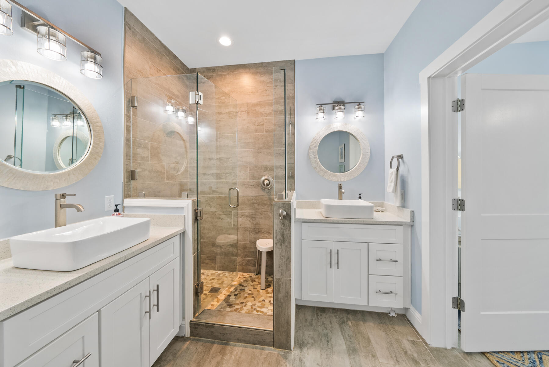 115 Barcelona Avenue Santa Rosa Beach, FL 32459 - Photo 17 of 34 a bathroom with a sink double vanity and a mirror