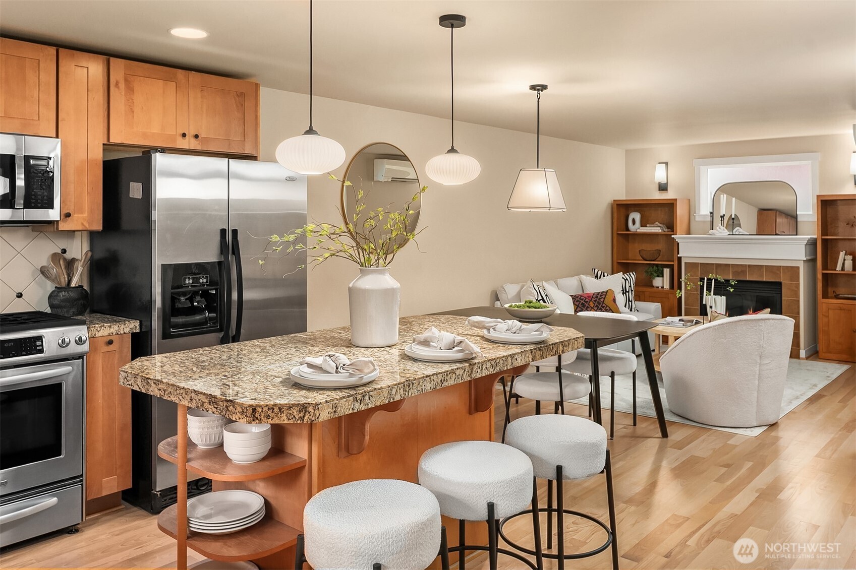 3615 Albion Place North, Unit B Seattle, WA 98103 - Photo 4 of 30 a kitchen with a dining table and chairs