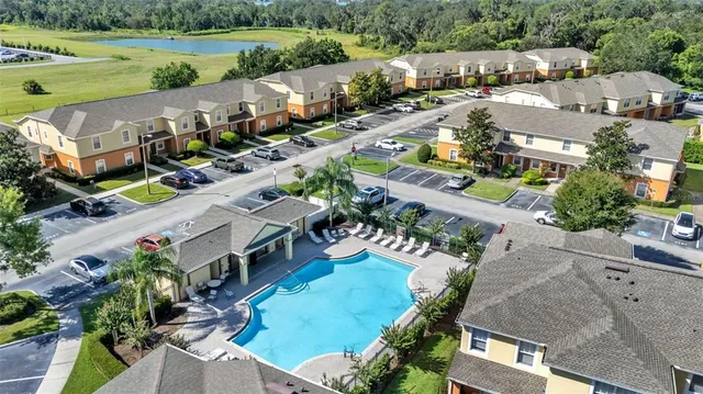 an aerial view of a city