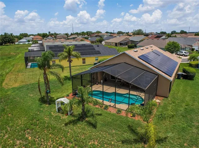 a view of a houses with outside space