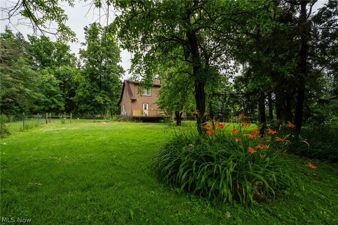 14027 Mayfield Road Huntsburg, OH 44046 - Photo 47 of 50 Expansive green lawn with mature trees and vibrant orange daylilies