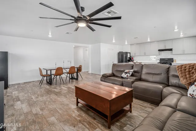a living room with furniture