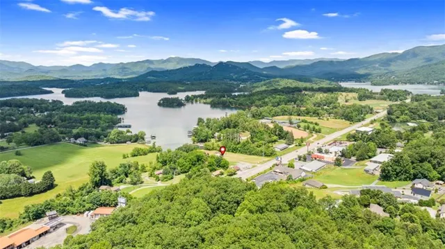 a view of lake with mountain