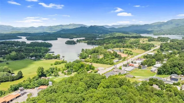 a view of lake with mountain
