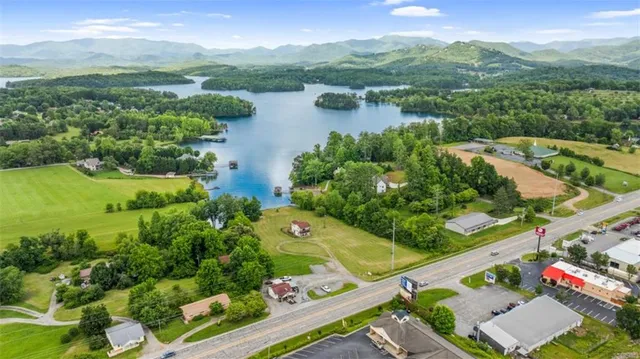 a view of lake with mountain