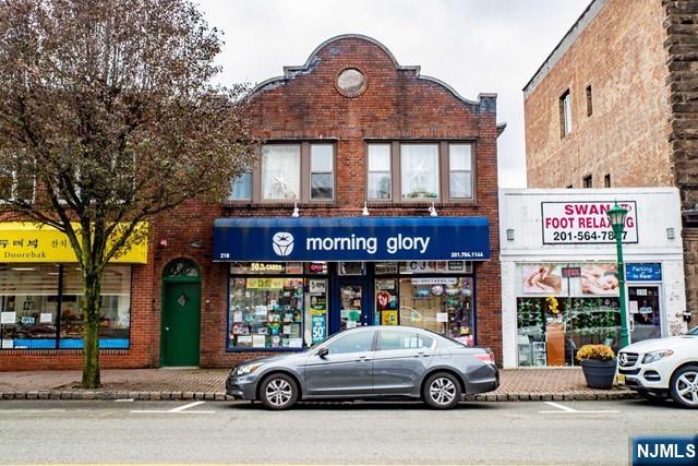 a car parked in front of a building