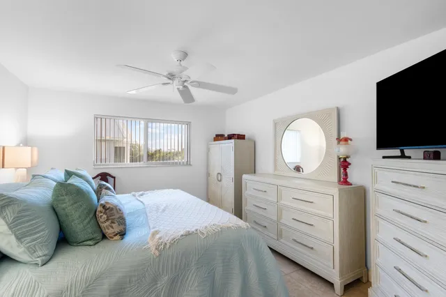 a bedroom with a large bed and a flat screen tv