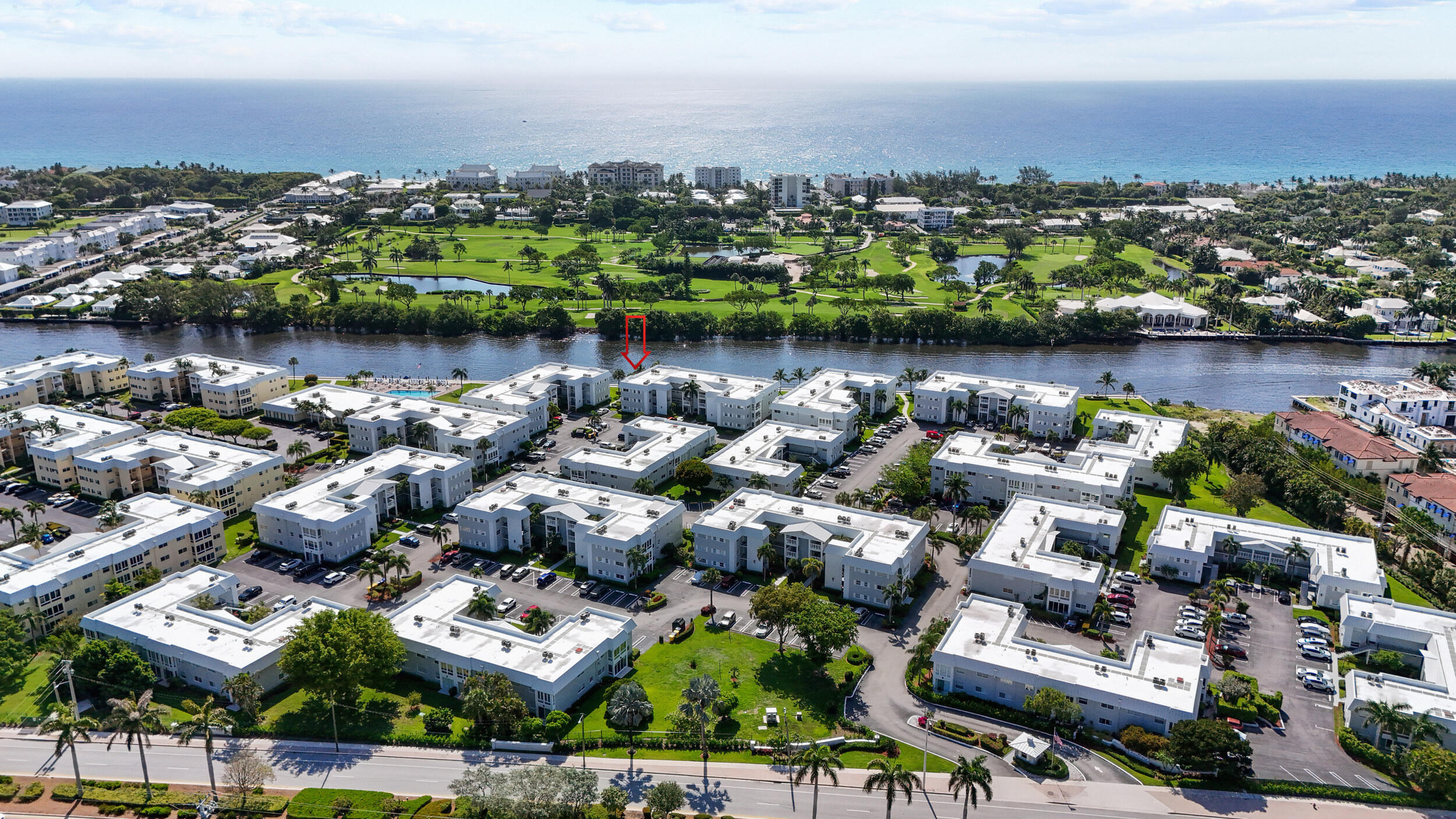 7 Colonial Club Drive, Unit 300 Boynton Beach, FL 33435 - Photo 19 of 24 an aerial view of a city with lots of residential buildings lake and ocean view