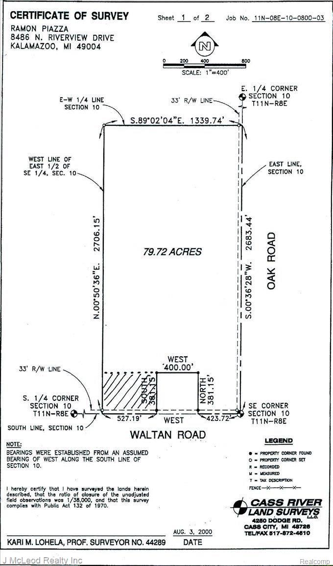 V/l V/l Oak Road Vassar, MI 48768 - Photo 1 of 1 survey