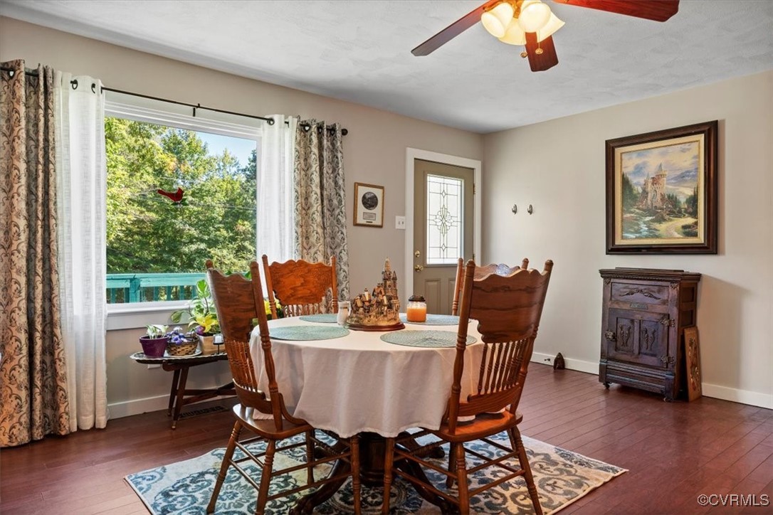 10459 Rockingham Road Mechanicsville, VA 23116 - Photo 11 of 48 Dining space with ceiling fan, a wealth of natural